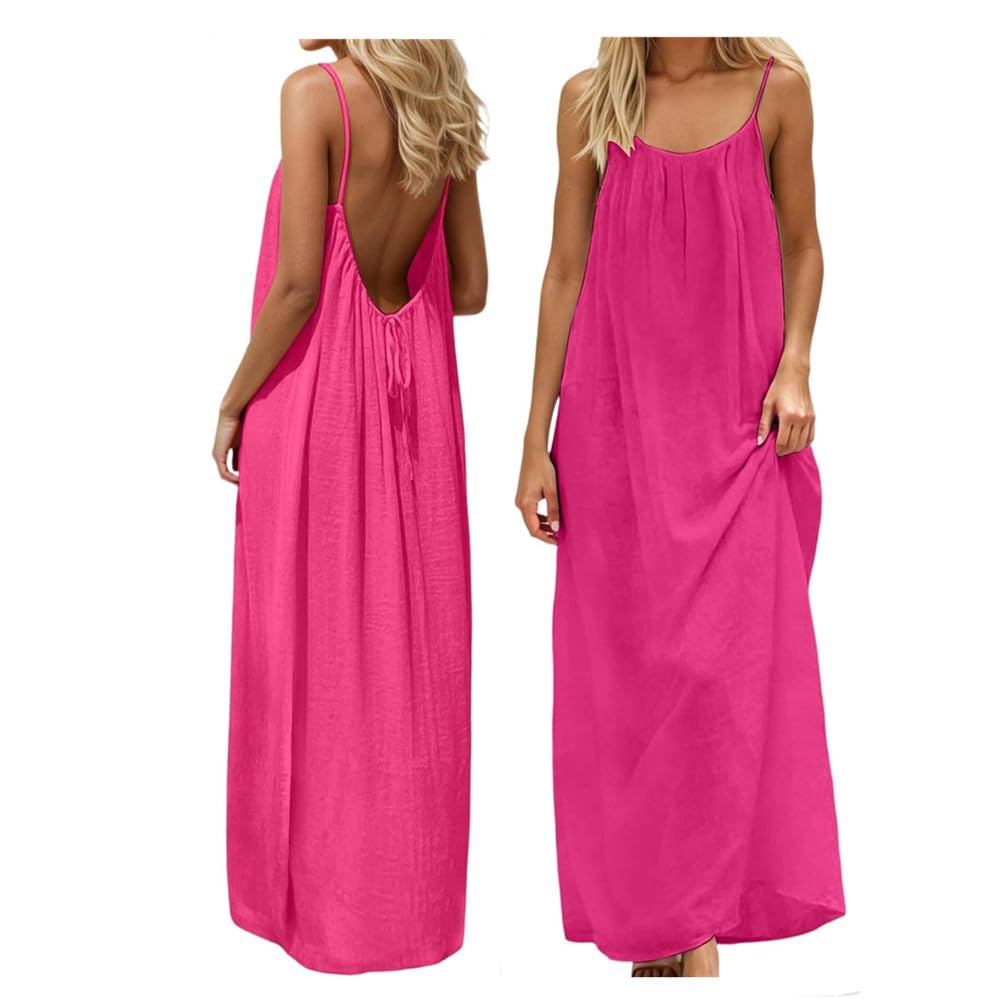 Backless Cami Dress Backless Dress House Dress for Women Sleeveless Long Cami Lounge Dress Backless for Indoor Summer Wear