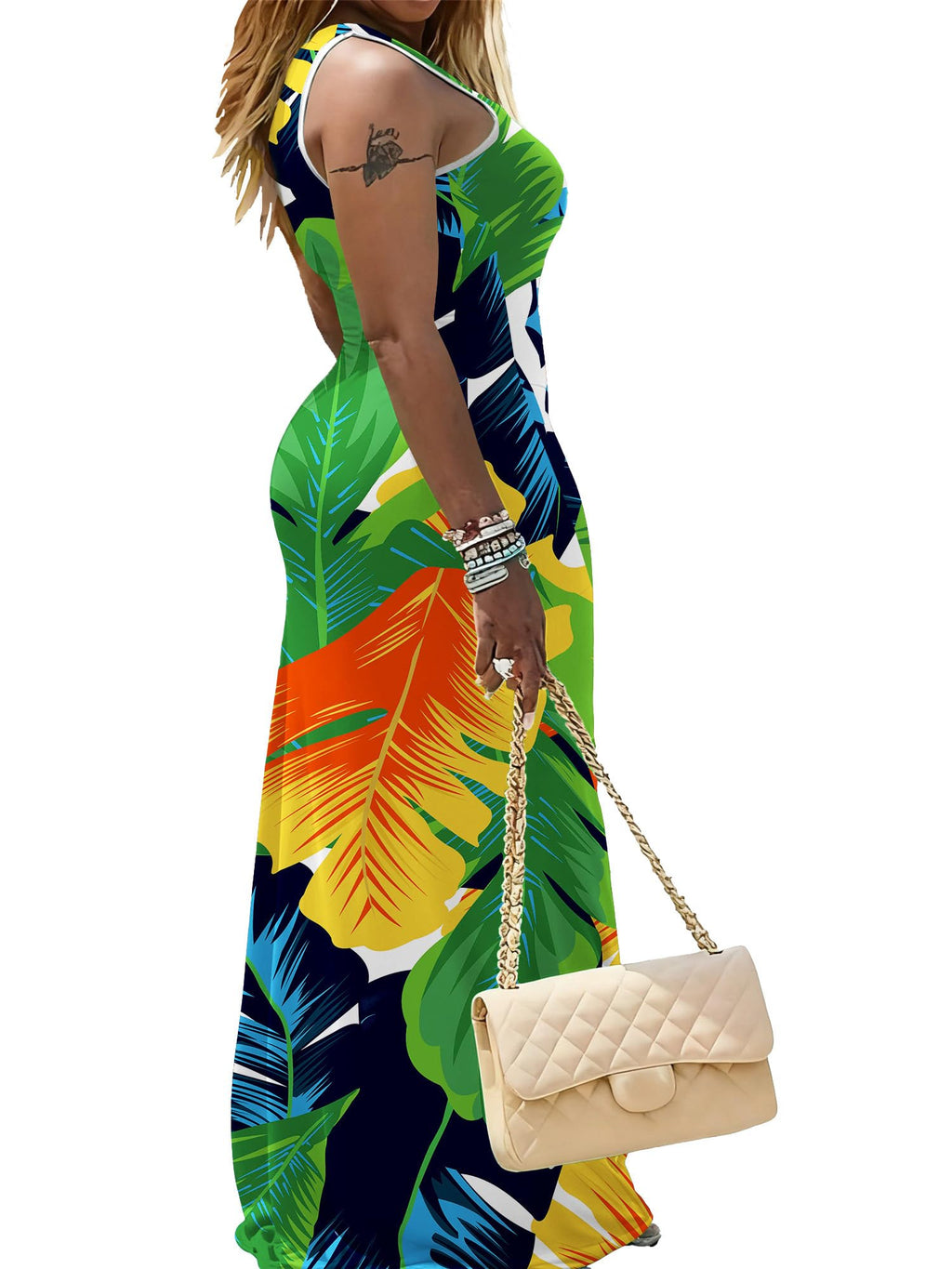 PINSV Maxi Dress Sleeveless Tank Long Dresses Casual Summer Sundress for Women