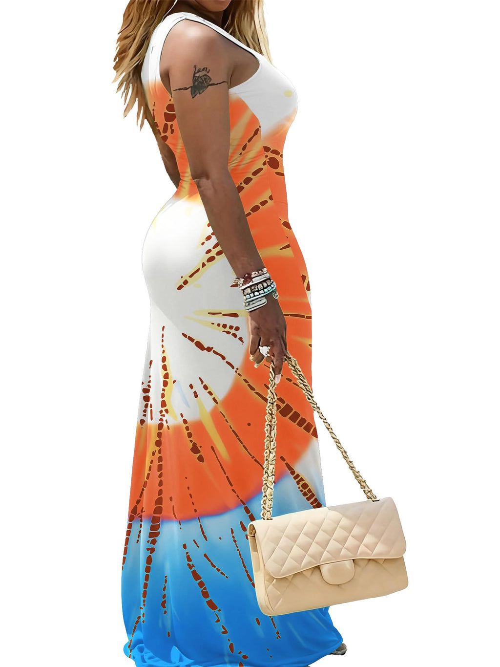 PINSV Maxi Dress Sleeveless Tank Long Dresses Casual Summer Sundress for Women